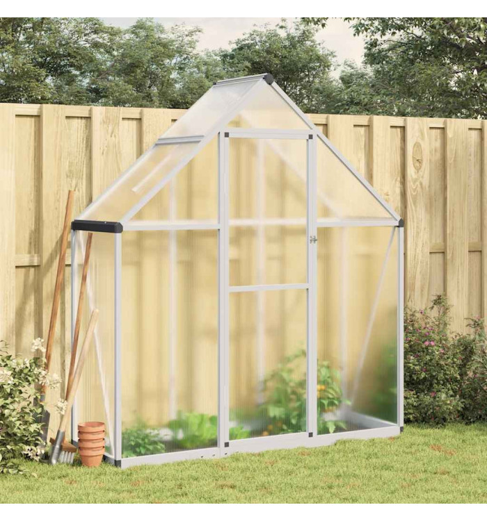 Serre avec cadre de base argent 169x58x195 cm aluminium | Mobilier & Déco