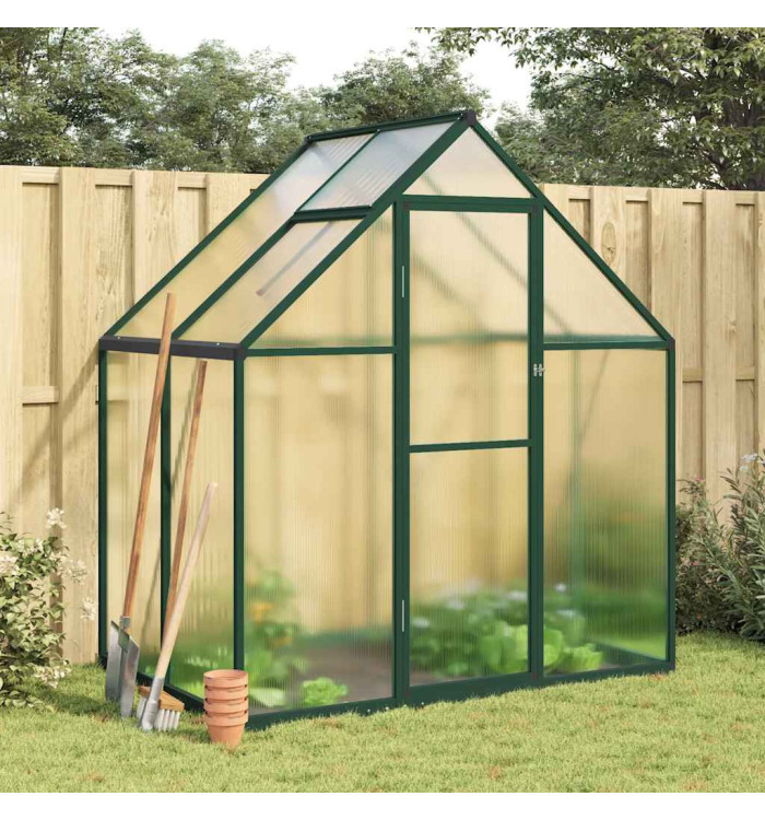 Serre avec cadre de base vert 169x114x195 cm aluminium | Mobilier & Déco