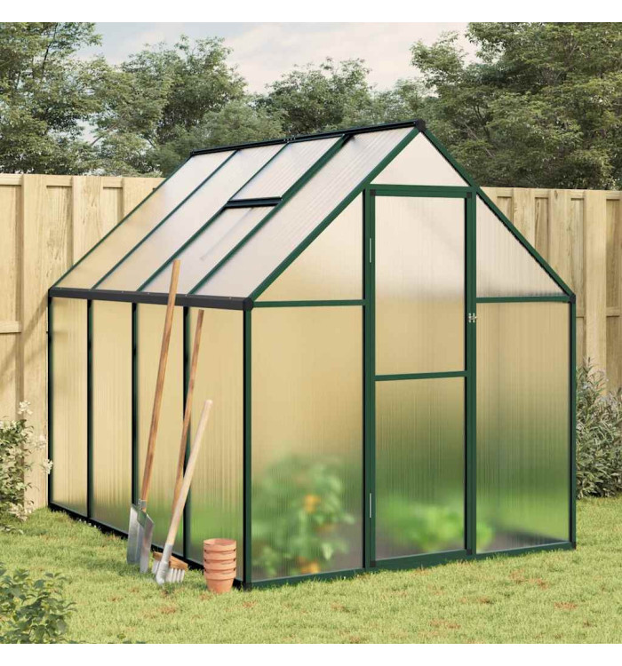 Serre avec cadre de base vert 224x169x195 cm aluminium | Mobilier & Déco