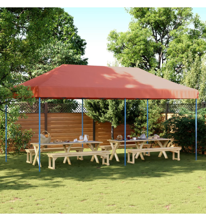 Tente réception pliable escamotable terre cuite 580x292x315 cm | Mobilier & Déco