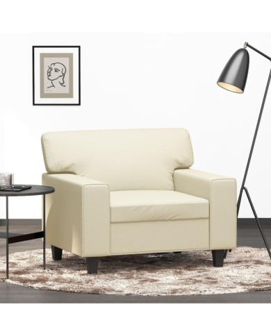Fauteuil Crème 60 cm Similicuir | Mobilier & Déco
