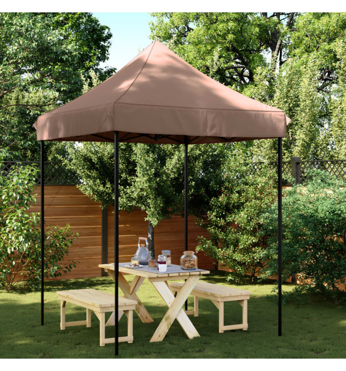 Tente de réception pliable escamotable marron 200x200x306 cm | Mobilier & Déco