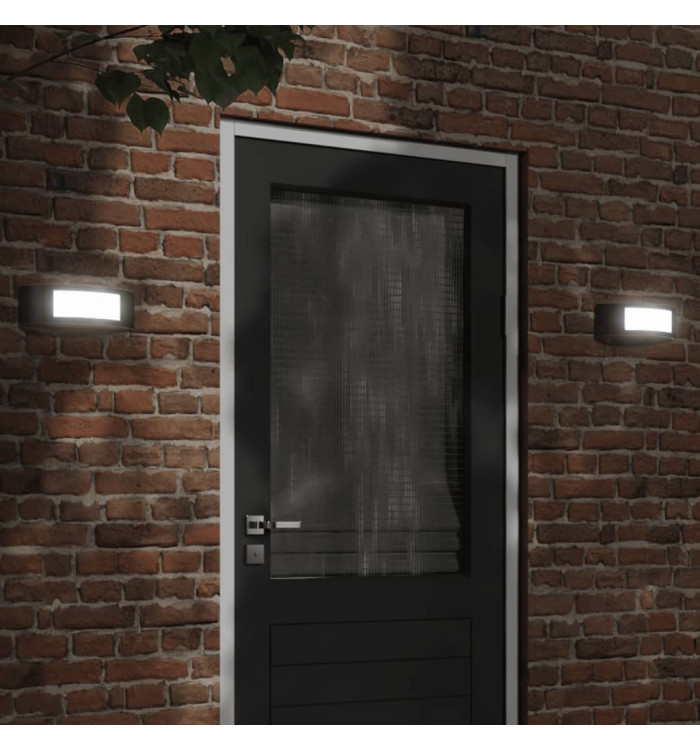 Appliques murales d'extérieur 2 pcs noir acier inoxydable | Mobilier & Déco