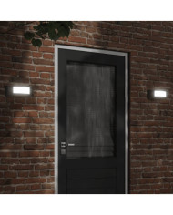 Appliques murales d'extérieur 2 pcs noir acier inoxydable | Mobilier & Déco