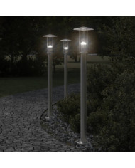 Lampadaire d'extérieur argenté 100 cm acier inoxydable | Mobilier & Déco
