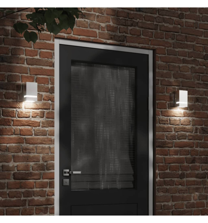 Applique murale d'extérieur argenté acier inoxydable | Mobilier & Déco