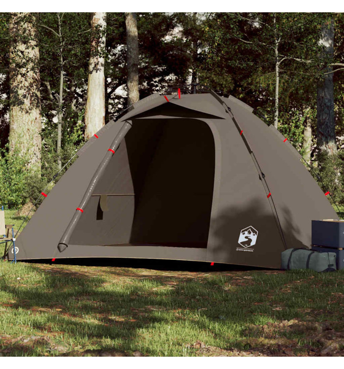 Tente de pêche 4 personnes marron libération rapide | Mobilier & Déco