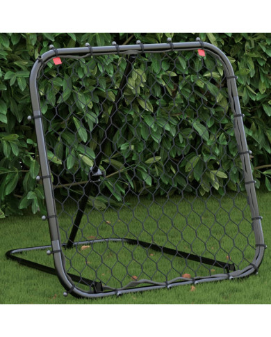 Filet de rebond de football réglable noir 84x73x60-80 cm acier | Mobilier & Déco