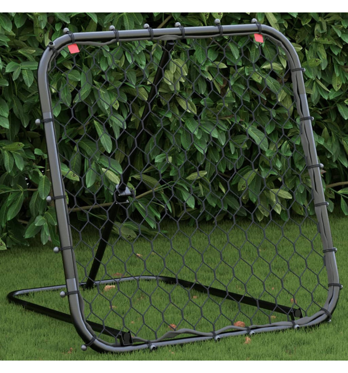 Filet de rebond de football réglable noir 84x73x60-80 cm acier | Mobilier & Déco