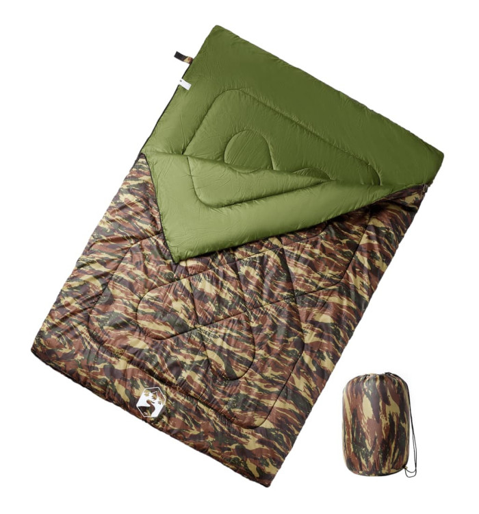 Sac de couchage double et oreillers adultes camping 3-4 saisons | Mobilier & Déco