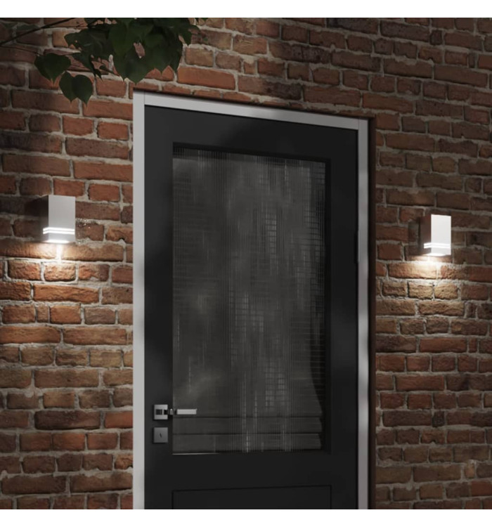 Applique murale d'extérieur argenté acier inoxydable | Mobilier & Déco