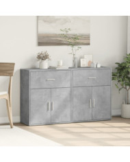 Buffets 2 pcs gris béton 60x31x70 cm bois d'ingénierie | Mobilier & Déco