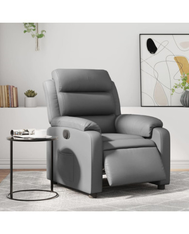 Fauteuil inclinable électrique Gris Similicuir | Mobilier & Déco