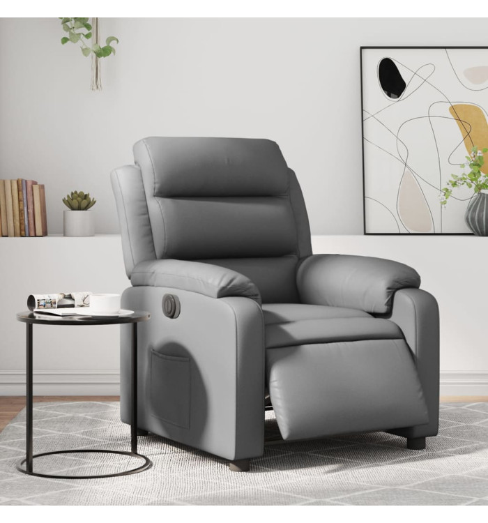 Fauteuil inclinable électrique Gris Similicuir | Mobilier & Déco
