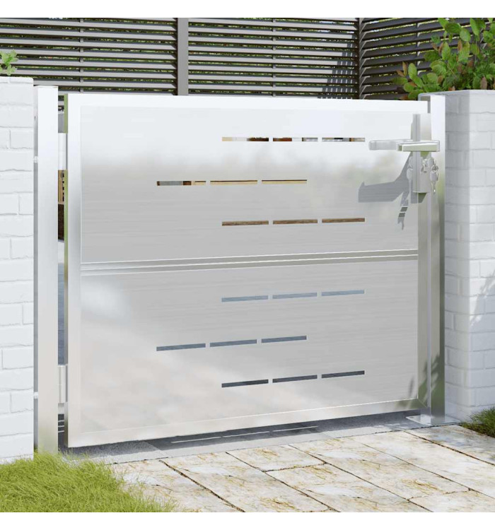 Portail de jardin 100x75 cm acier inoxydable | Mobilier & Déco