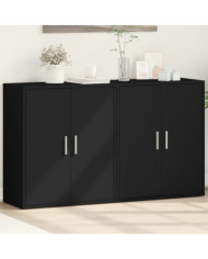 Buffets 2 pcs noir 60x31x70 cm bois d'ingénierie | Mobilier & Déco