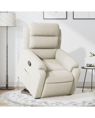 Fauteuil inclinable Crème Velours | Mobilier & Déco