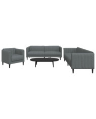 Ensemble de canapés 3 pcs gris foncé tissu | Mobilier & Déco