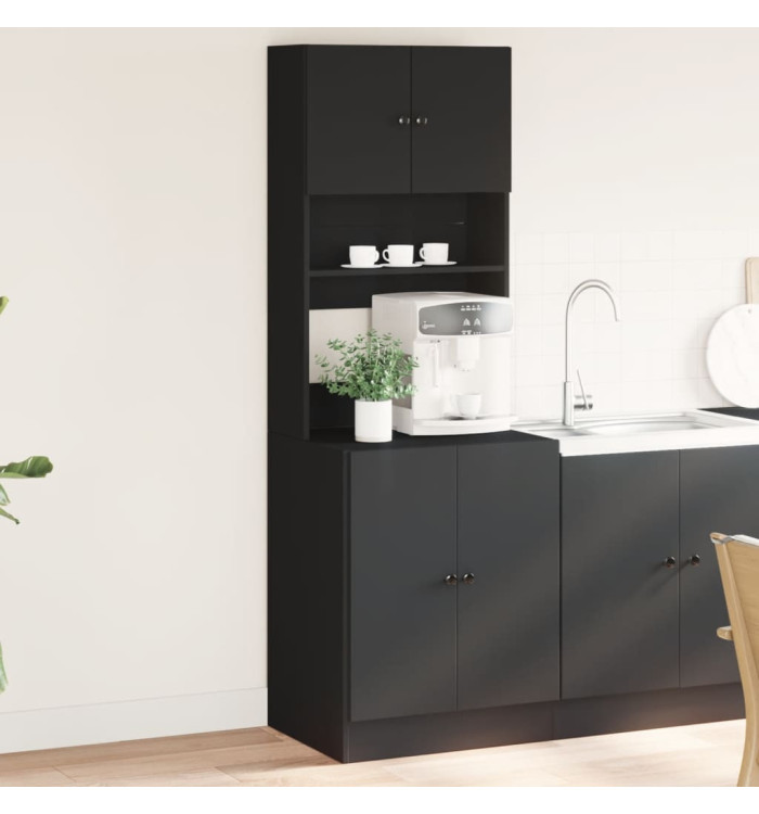 Armoire de cuisine noir 60x50x180 cm bois d'ingénierie | Mobilier & Déco
