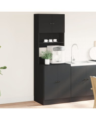 Armoire de cuisine noir 60x50x180 cm bois d'ingénierie | Mobilier & Déco