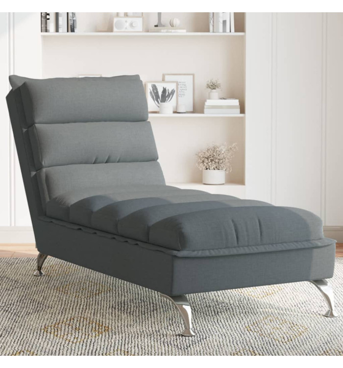 Chaise longue avec coussins gris foncé tissu | Mobilier & Déco