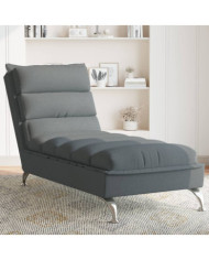 Chaise longue avec coussins gris foncé tissu | Mobilier & Déco