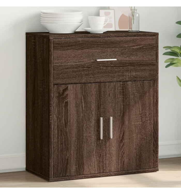 Buffet chêne marron 60x31x70 cm bois d'ingénierie | Mobilier & Déco