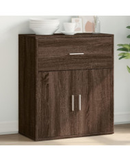 Buffet chêne marron 60x31x70 cm bois d'ingénierie | Mobilier & Déco