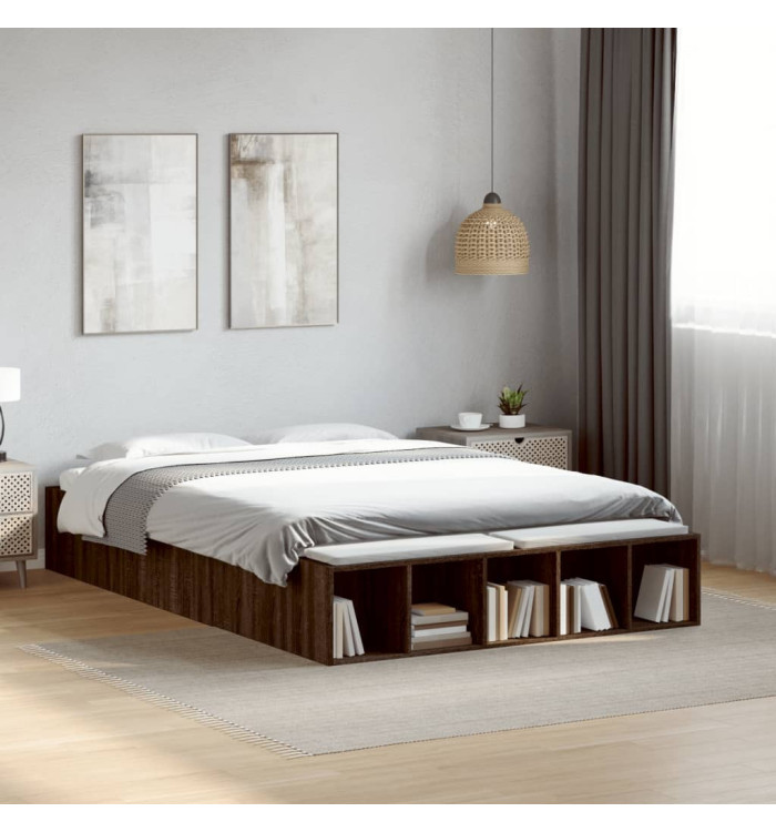 Cadre de lit sans matelas chêne marron 120x190 cm | Mobilier & Déco