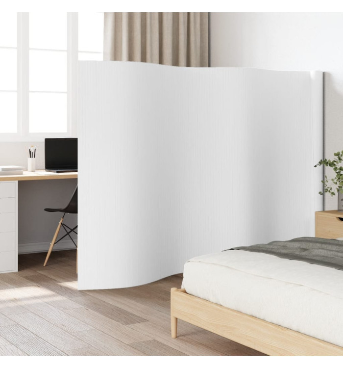 Cloison de séparation blanc 165x600 cm bambou | Mobilier & Déco