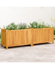 Jardinière avec doublure 153x38,5x50 cm bois massif d'acacia | Mobilier & Déco