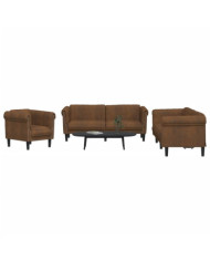 Ensemble de canapés 3 pcs marron velours | Mobilier & Déco