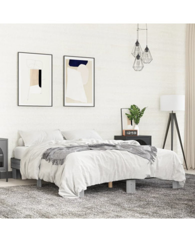 Cadre de lit sans matelas sonoma gris 150x200 cm | Mobilier & Déco