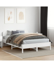 Cadre de lit sans matelas blanc 120x200 cm bois de pin massif | Mobilier & Déco