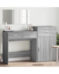 Ensemble de coiffeuse 3 pcs sonoma gris bois d'ingénierie | Mobilier & Déco