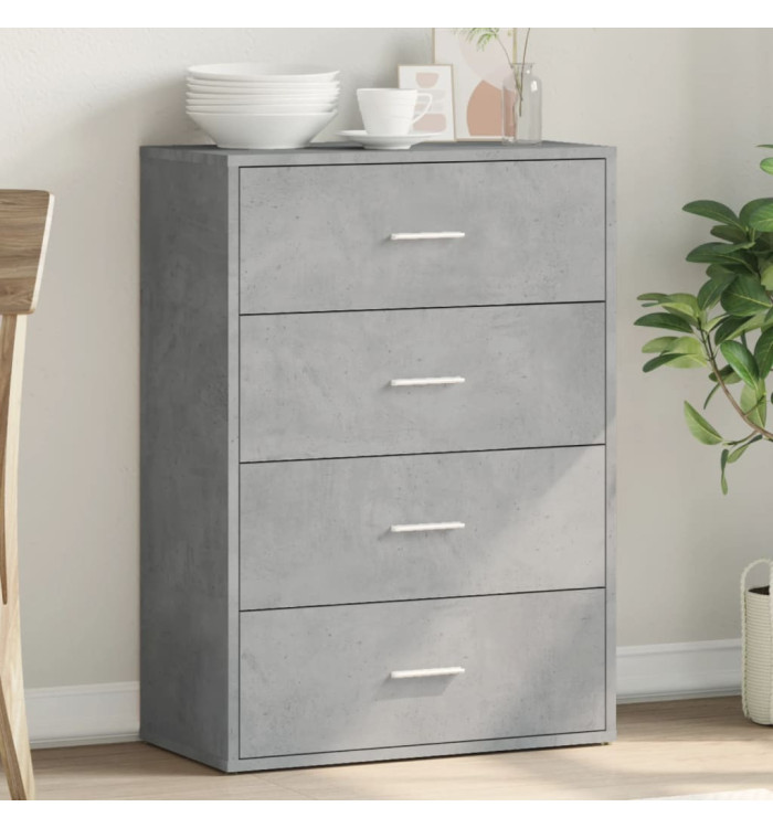 Buffet gris béton 60x31x84 cm bois d'ingénierie | Mobilier & Déco