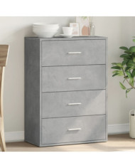 Buffet gris béton 60x31x84 cm bois d'ingénierie | Mobilier & Déco