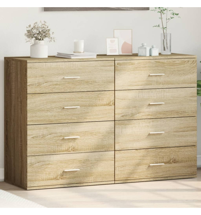 Buffets 2 pcs chêne sonoma 60x39x80 cm bois d'ingénierie | Mobilier & Déco