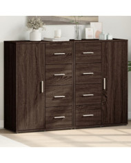 Buffets 2 pcs chêne marron 60x31x84 cm bois d'ingénierie | Mobilier & Déco