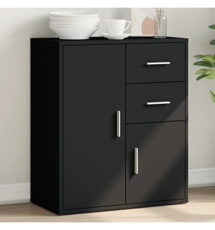 Buffet noir 60x31x70 cm bois d'ingénierie | Mobilier & Déco