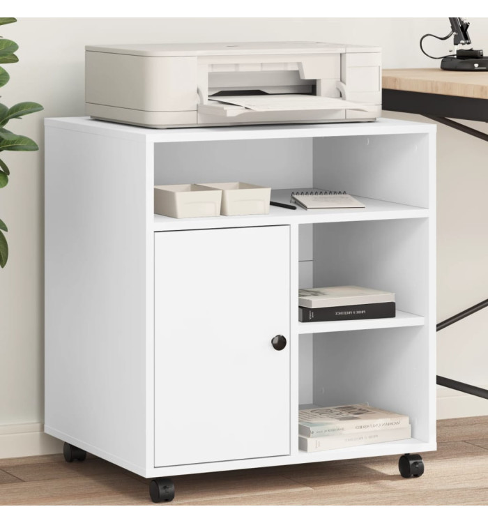 Support d'imprimante avec roulettes blanc 60x50x67 cm | Mobilier & Déco