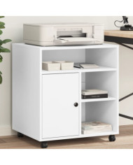 Support d'imprimante avec roulettes blanc 60x50x67 cm | Mobilier & Déco