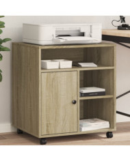 Support d'imprimante avec roulettes chêne sonoma 60x50x67 cm | Mobilier & Déco