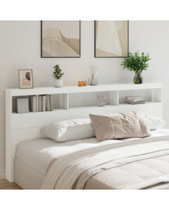 Armoire tête de lit avec LED blanc 220x17x102 cm | Mobilier & Déco