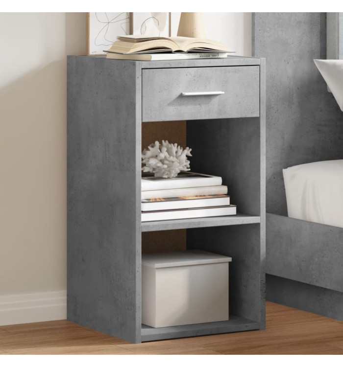 Table de chevet gris béton 35x34x65 cm bois d'ingénierie | Mobilier & Déco