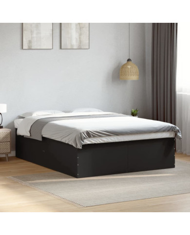 Cadre de lit sans matelas noir 160x200 cm | Mobilier & Déco