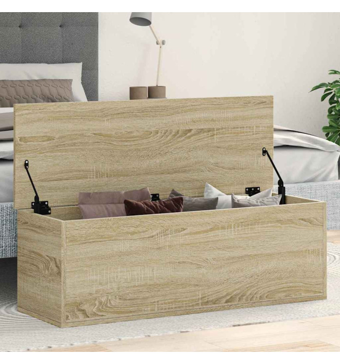 Boîte de rangement chêne sonoma 102x35x35 cm bois d'ingénierie | Mobilier & Déco