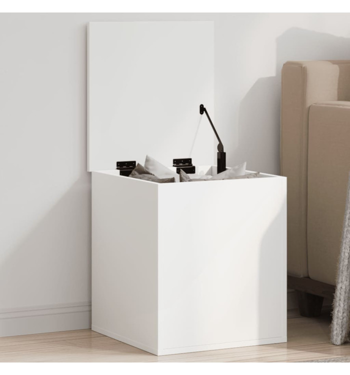 Boîte de rangement blanc 40x42x46 cm bois d'ingénierie | Mobilier & Déco