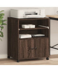 Support d'imprimante avec roulettes chêne marron 60x48x74 cm | Mobilier & Déco