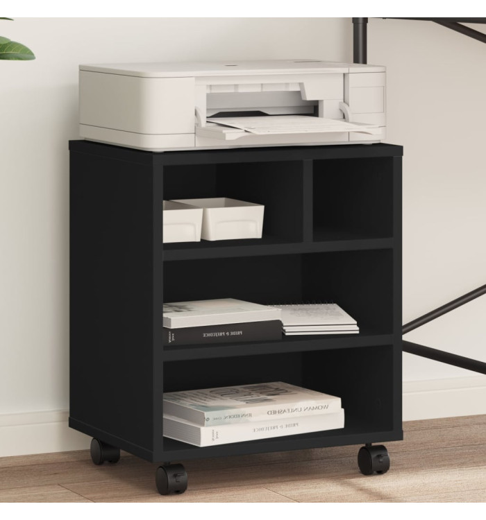 Support d'imprimante avec roulettes noir 41x32x48 cm | Mobilier & Déco